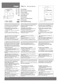 Notice HAGER TXA111 Alimentation électrique