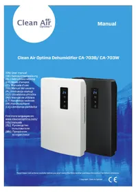 Notice Clean Air Optima CA703W Déshumidificateur