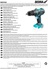 Notice DEDRA DED7042 Wiertarka