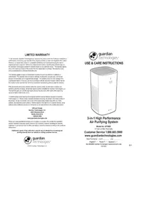 Notice GermGuardian AP5800 Purificateur d'air