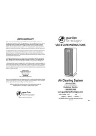 Notice GermGuardian AC4900 Purificateur d'air