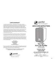 Notice GermGuardian AC4150 Purificateur d'air