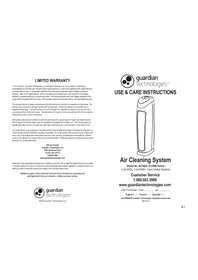 Notice GermGuardian AC5000 Purificateur d'air