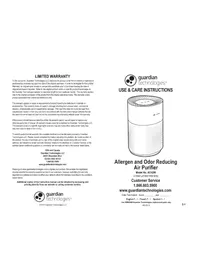 Notice GermGuardian AC4200 Purificateur d'air
