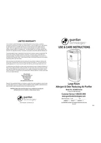 Notice GermGuardian AC9400 Purificateur d'air
