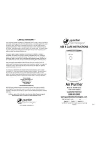 Notice GermGuardian AC4711 Purificateur d'air