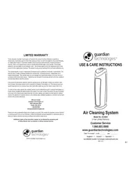 Notice GermGuardian AC4820 Purificateur d'air