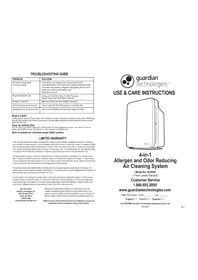 Notice GermGuardian AC5900 Purificateur d'air