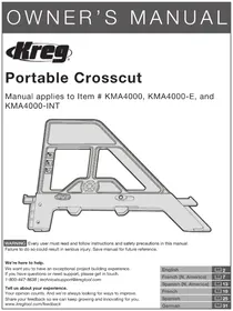 Notice Kreg PORTABLE CROSSCUT Säge
