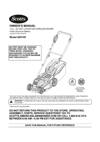 Notice Scotts 62014S Tondeuse à gazon