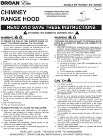 Notice BROAN ELITE EWT1306SS Basket