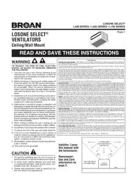 Notice BROAN L700 Fan