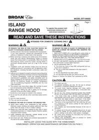 Notice BROAN ELITE EIT1366SS Basket