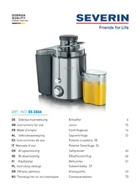 Notice SEVERIN CP 3566 Centrifugeuse