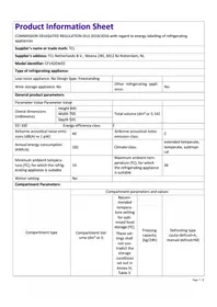 Notice TCL CF142EWE0 Réfrigérateur