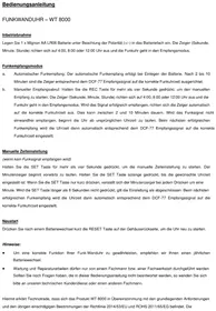 Notice TECHNOLINE WT 8000 Horloge