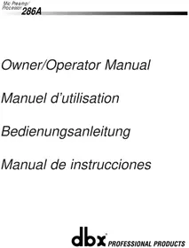 Notice DBX 286A Recepteur