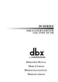 Notice DBX 2231 Table de mixage