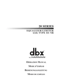 Notice DBX 2215 Table de mixage