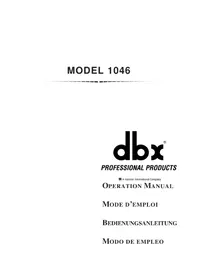 Notice DBX 1046 Processeur