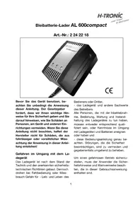 Notice H-Tronic AL 600COMPACT Battery charger
