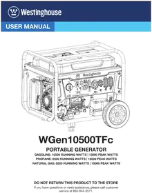 Notice WESTINGHOUSE WGEN10500TFC Generator