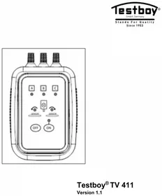 Notice Testboy TV 411 équipements de mesure