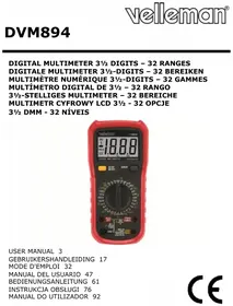 Notice VELLEMAN DVM894 Multimètre