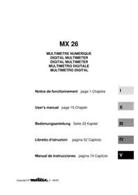 Notice METRIX MX 26 Multimètre