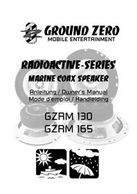 Notice Ground Zero GZRM 165 Haut-parleur