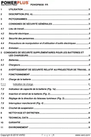 Notice PowerPlus POWDP8030 Éclairage