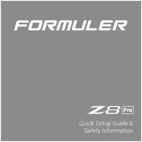 Notice Formuler Z8 PRO Recepteur