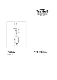 Notice Testboy TB 40 SIMPLE équipements de mesure