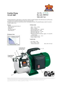 Notice TOP CRAFT TCGP 1007 Pompe à eau