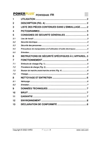 Notice PowerPlus POWX00420 Visseuse