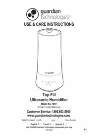 Notice PureGuardian H997W Humidificateur