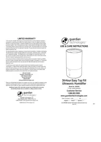 Notice PureGuardian H950AR Humidificateur