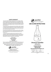 Notice PureGuardian H920BL Humidificateur