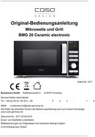 Notice CASO BMG 20 CERAMIC Horno
