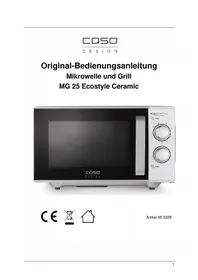 Notice CASO MG 25 ECOSTYLE CERAMIC Horno