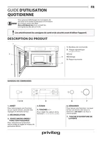 Notice PRIVILEG PMNK3 2138 IN Four à micro-ondes