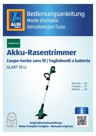 Notice Gardenline GLART 18 LI Coupe-herbe