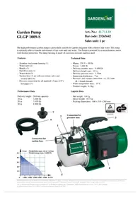 Notice Gardenline GLGP 1009-S Pompe à eau