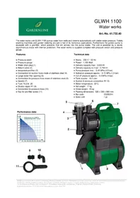 Notice Gardenline GLWH 1100 Pompe à eau