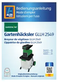 Notice Gardenline GLLH 2549 Hacheuse mécanique