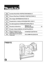 Notice MAKITA FN001G Agrafeuse électrique