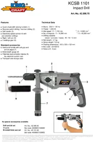 Notice King Craft KCSB 1101 Perceuse