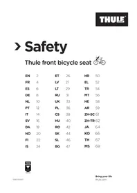 Notice THULE YEPP NEXXT 2 MINI Siège vélo enfant