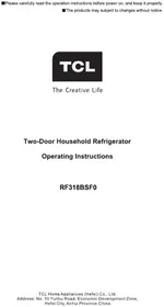 Notice TCL RF318BSF0 Réfrigérateur
