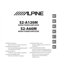 Notice ALPINE S2-A60M Recepteur